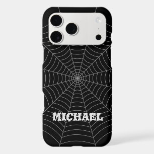 Toile d'araignée grise noire Halloween Votre nom p