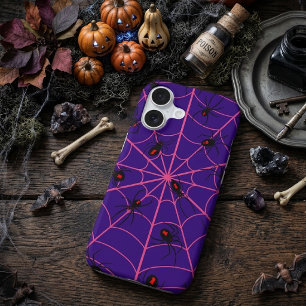 Toile d'araignée noire rose Art Motif Halloween