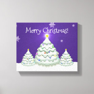 Toile d'arbre de Noël pourpre neige