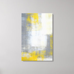 Toile d'art Abstrait gris et jaune "tendance"
