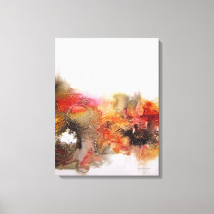Toile d'art abstrait rouge de brun d'orange