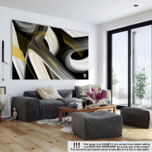 Toile d'art Abstraite de 42 x 32 po Tendance Black