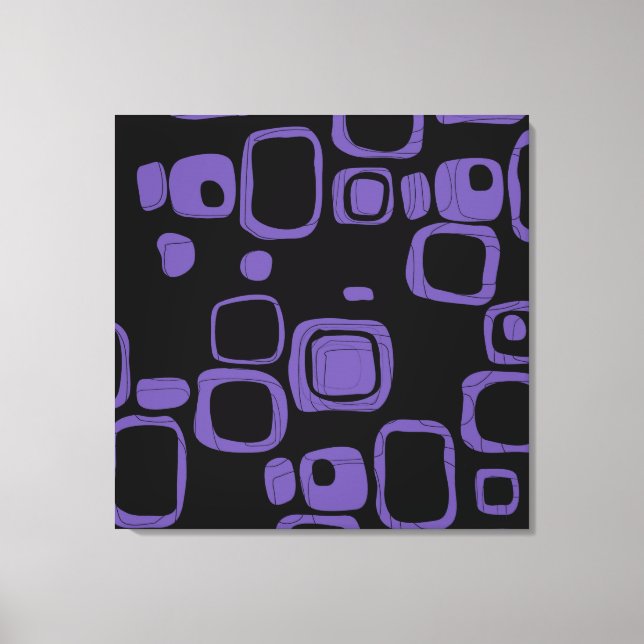 Toile d'art Abstraite noire, violette, violet rétr (Recto)