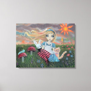 Toile d'art fantastique d'Alice au pays des mervei