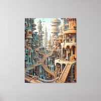 Toile d'art Futurisme Rétro