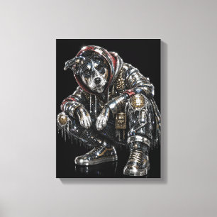 Toile d'art mural Chien Disco – Mosaïque moderne d