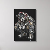 Toile d'art mural Chien Disco – Mosaïque moderne d