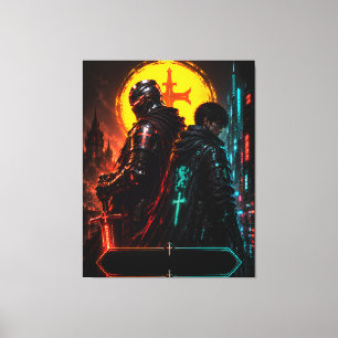 Toile d'art père-fils Cyber Knight