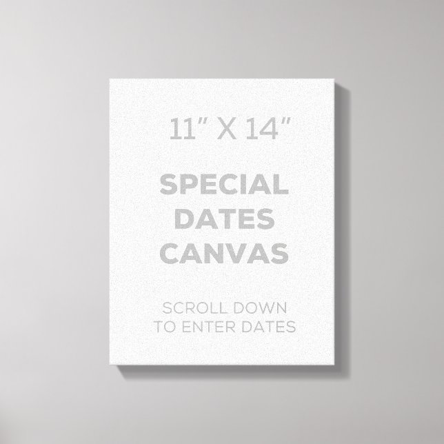 Toile Dates Spéciales 11" x 14" (Recto)