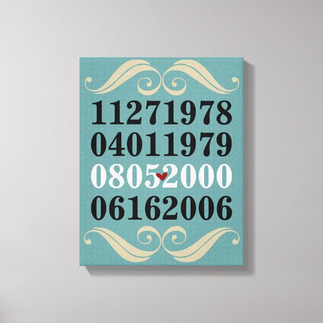 Toile Dates spéciales d'origine (Recto)