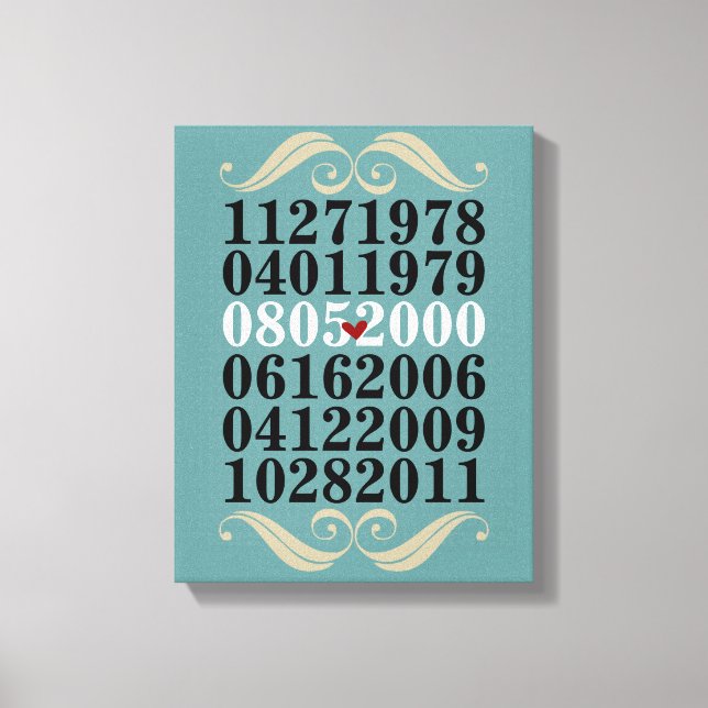 Toile Dates spéciales d'origine (Recto)