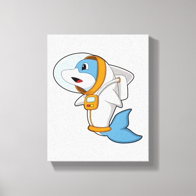 Toile Dauphin en astronaute avec costume (Recto)