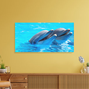 Toile Dauphins souriants
