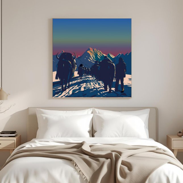 Toile Dawn Yak Caravan Everest Collectible Artwork (Créateur téléchargé)
