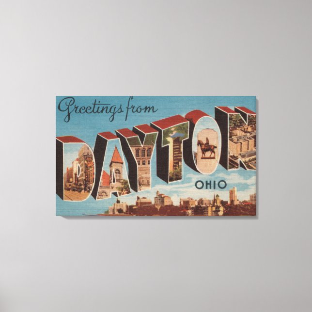 Toile Dayton, OhioGrandes lettres ScènesDayton, OH (Recto)
