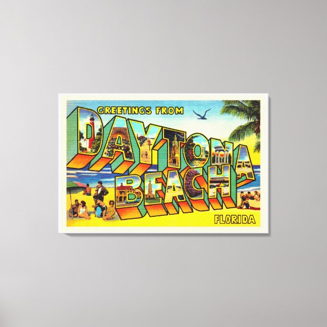 Toile Daytona Beach Florida FL Grande Lettre Carte posta (Recto)