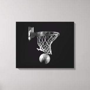 Toile de basketball noir et blanc enveloppée