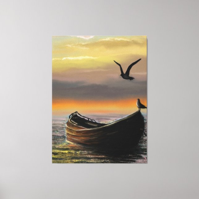 Toile de bateau coucher de soleil Imprimer Calme (Recto)