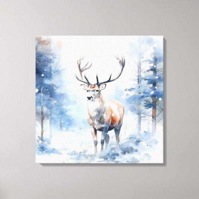 Toile de cerfs neigeux (Recto)