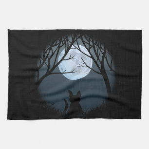 Toile de chat Gras Chat Noir Serviettes de thé Art