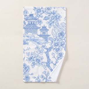 Toile de chinoiserie bleue Dragon Fleur de cerisie