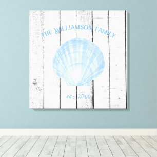 Toile de coquille de saint bleu Vintage