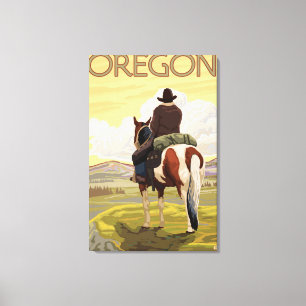 Toile De cowboy affiche de Vintage voyage à cheval