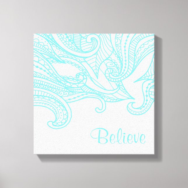Toile de déco murale de style Aqua Boho (Recto)