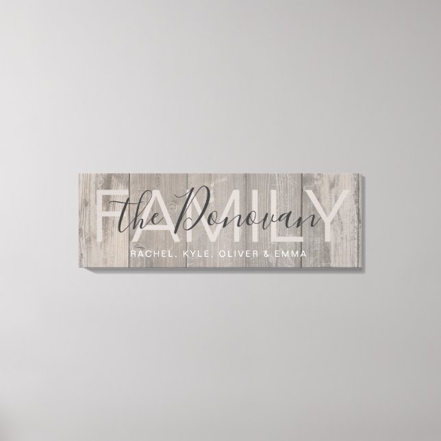 Toile de famille en bois rustique (Recto)
