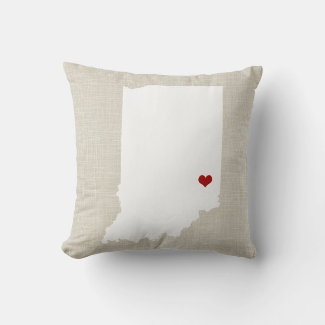 Toile de Faux de coussin d'état de l'Indiana (Recto)