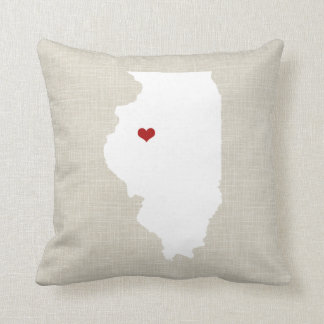 Toile de Faux de coussin d'état d'Illinoise