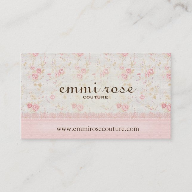 Toile de Faux et carte de visite rose de (Devant)
