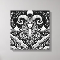 Toile de fond Capricorne Goddess Etching