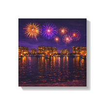 Toile de fond de feu d'artifice de nuit de luxe au