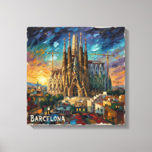 Toile de fond de ville de Barcelone Sagrada au cou