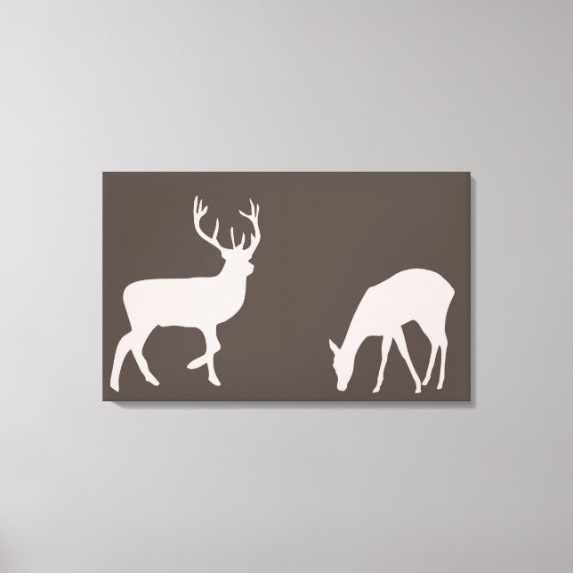 Toile de forêt de Doe et Buck Deer Couple (Recto)