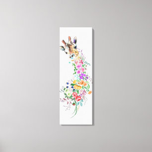 Toile de Giraffe Florale Imprimer