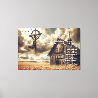 Toile de grange rustique Je crois toujours en Grac