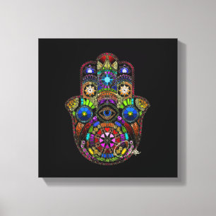 Toile de Hamsa noir