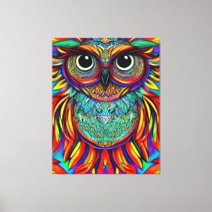 Toile de hibou colorée