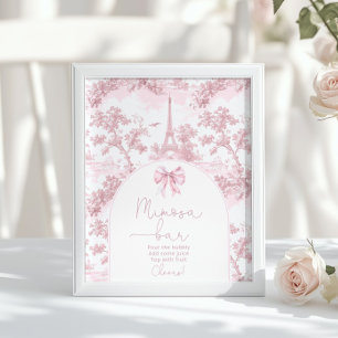 Toile de Jouy Affiche de bar rose Mimosa à nœud fr