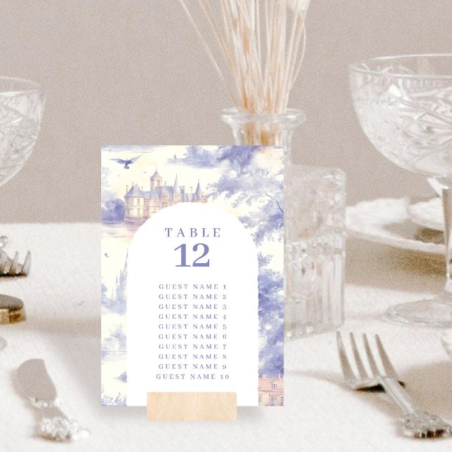 Toile de jouy Art Seating chart Number card (Creator Uploaded)