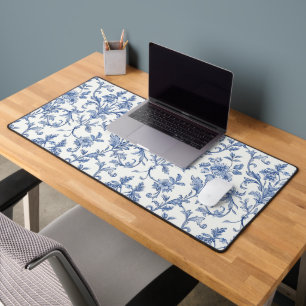 Toile de Jouy bleue Motif floral de style campagna