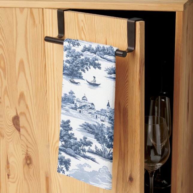 Toile de jouy ,blue china ,porcelain,blue willow  kitchen towel (Thirds Fold)