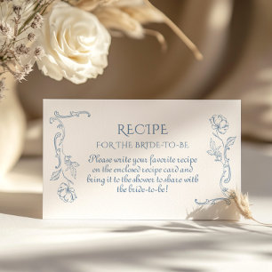 Toile de Jouy Blue Recipe for the bride to be Enclosure Card