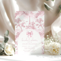 Toile de Jouy Bridal shower French Pink Bow Paris