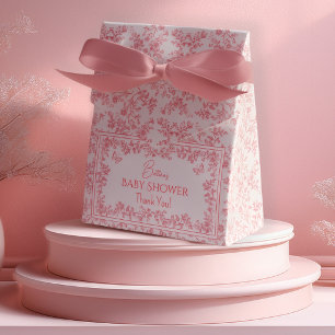 Toile de Jouy Chinoiserie Pink Butterflies Favor Box