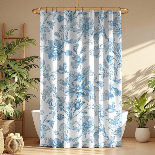 Toile-de-jouy Chinoiseries Blue Floral Pattern (Creator Uploaded)