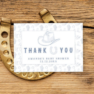 Toile De Jouy Cowboy Baby Shower Thank you Card