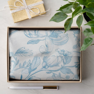 Toile de jouy French Chinoiseries Peonies Floral  Tissue Paper